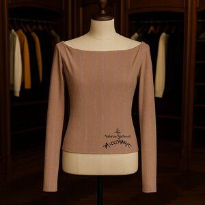 Vivienne Westwood Anglomania Glitter Top Sz S Made in Italy Stretchy Glam